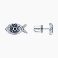 Fianit qaşlı gümüş sırğalar