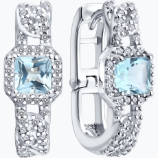Topaz və fianit daşlı gümüş sırğalar 2