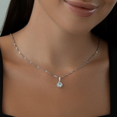 Topaz və fianit daşlı gümüş kulon 3