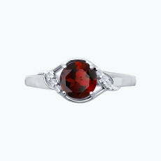 Qranat və fianit qaşlı gümüş üzük 2