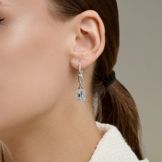Topaz və fianit daşlı gümüş sırğalar 3