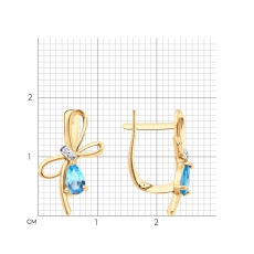 Brilyant və topaz daşlı qızıl sırğalar 3