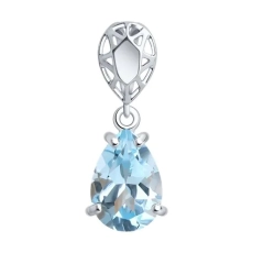 Topaz qaşlı gümüş kulon